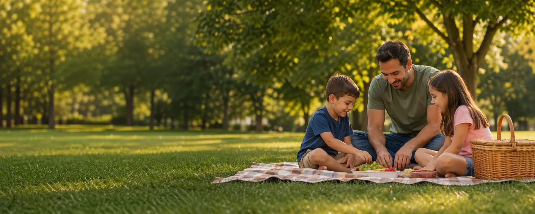 Family sharing a picnic after choosing a kid-friendly outing